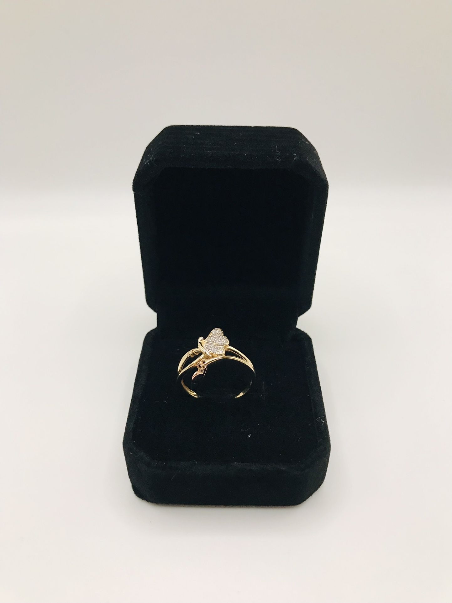 14k HEARS RING WITH CZ