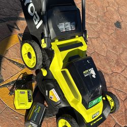RYOBI 40V HP Brushless 20 in. Cordless Walk Behind Push Mower w/ Weatherproof, UV Resistant Cover, 6.0 Ah Battery, & Charger