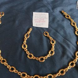 Jewelry Set Gold-plated Necklace Bracelet Read Description Please 