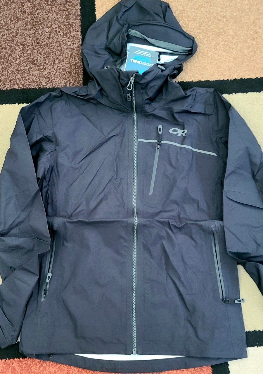 Outdoor Research Interstellar Black Rain Jacket Women Small