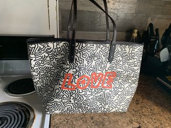 Reversible coach tote purse with Keith Haring illustration