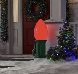 3 ft. Battery Operated LED Jumbo Red Bulb Holiday Yard Decor- PRICE NEGOTIABLE
