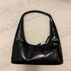 NEW MARGE SHERWOOD Hobo Shoulder Bag Black Crinkle Leather Made in Korea Margesherwood