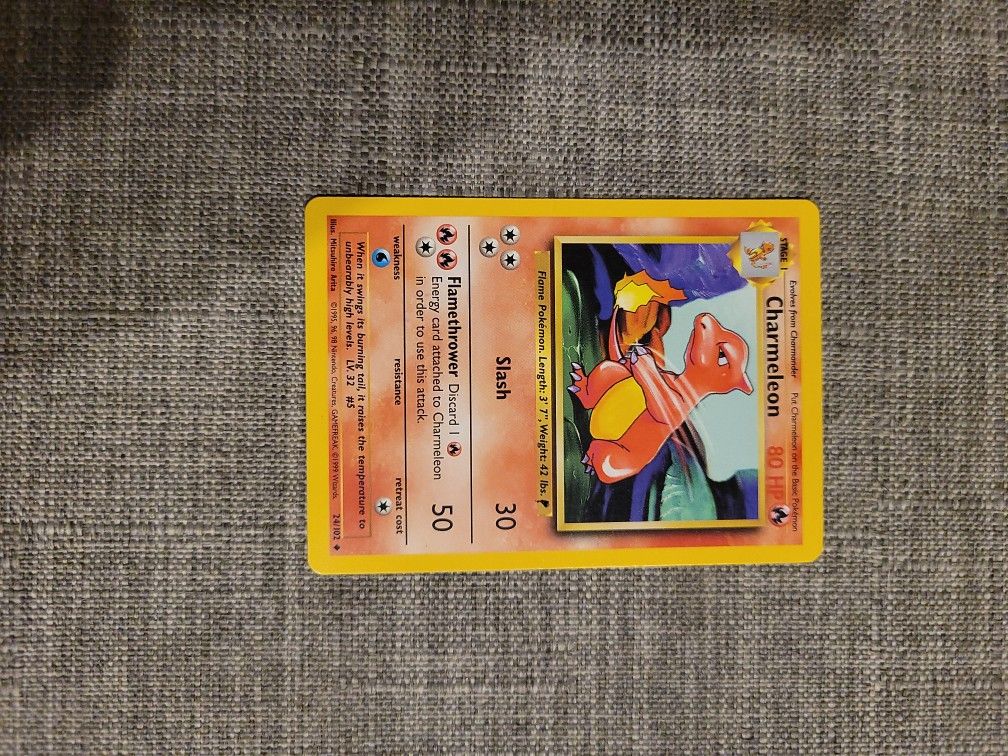 Charmeleon Pokmon Card 1995 Charmeleon Pokmon Card 1995