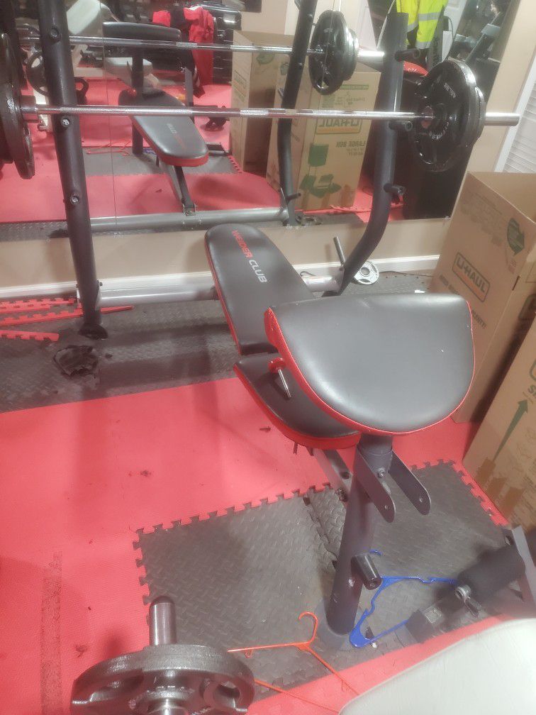Weight Bench With Olympic Bar $100 Firm
