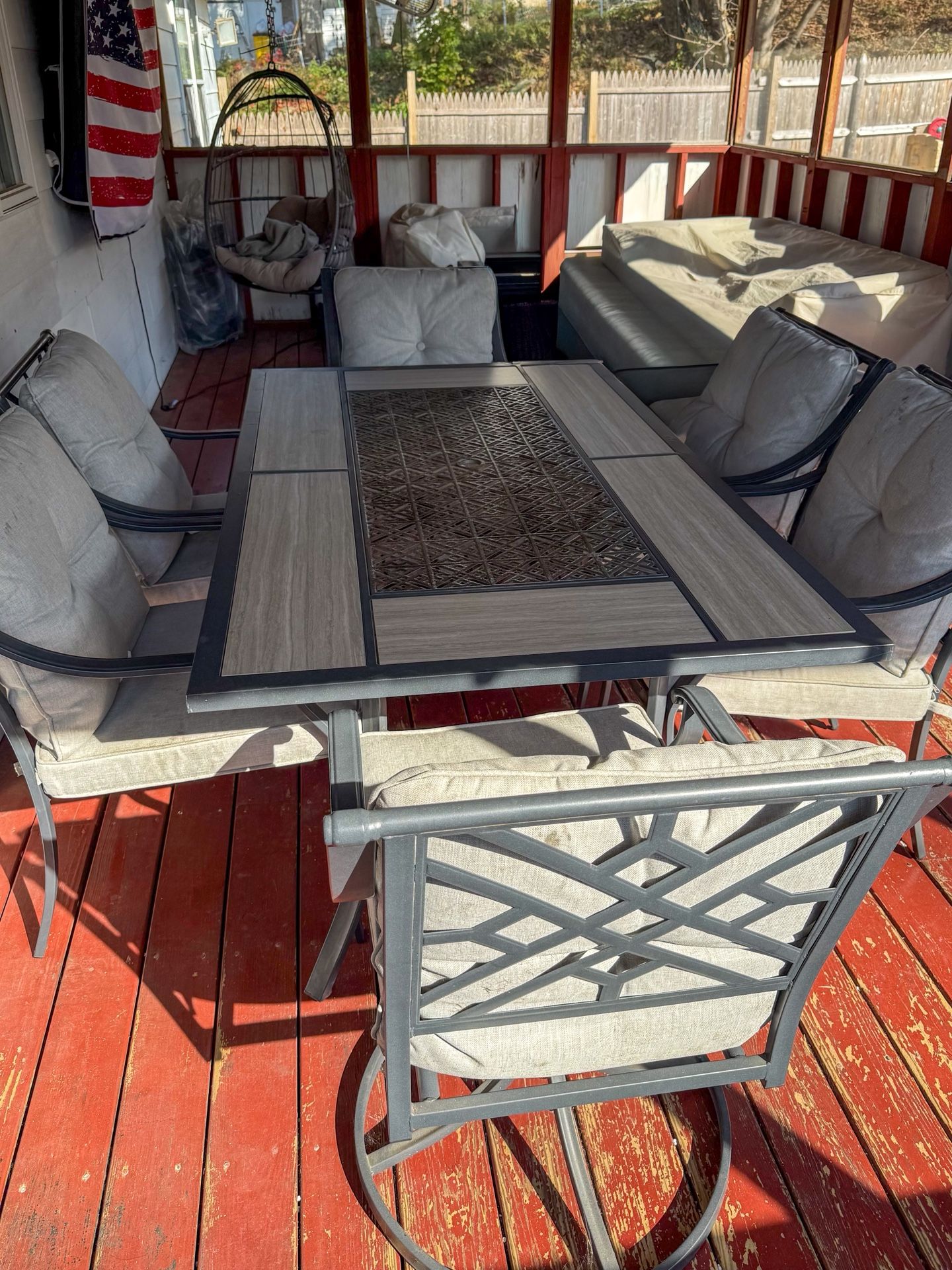 Outdoor Patio Dining Set (cushions and umbrella included)