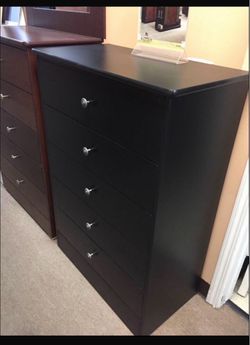 Black 5 drawer dresser black
