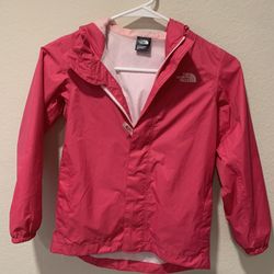Girls Small 6t 6x North Face Pink Raincoat 