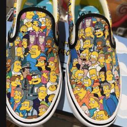 The Simpsons Comfycush Slip On Vans Size 7w