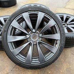 FREE DELIVERY OEM 2024 Tesla Model X Plaid Wheels 265/35/22 & 285/35/22 Pirelli Tires 40-70%