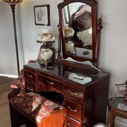  Vanity With Mirror And Seat  