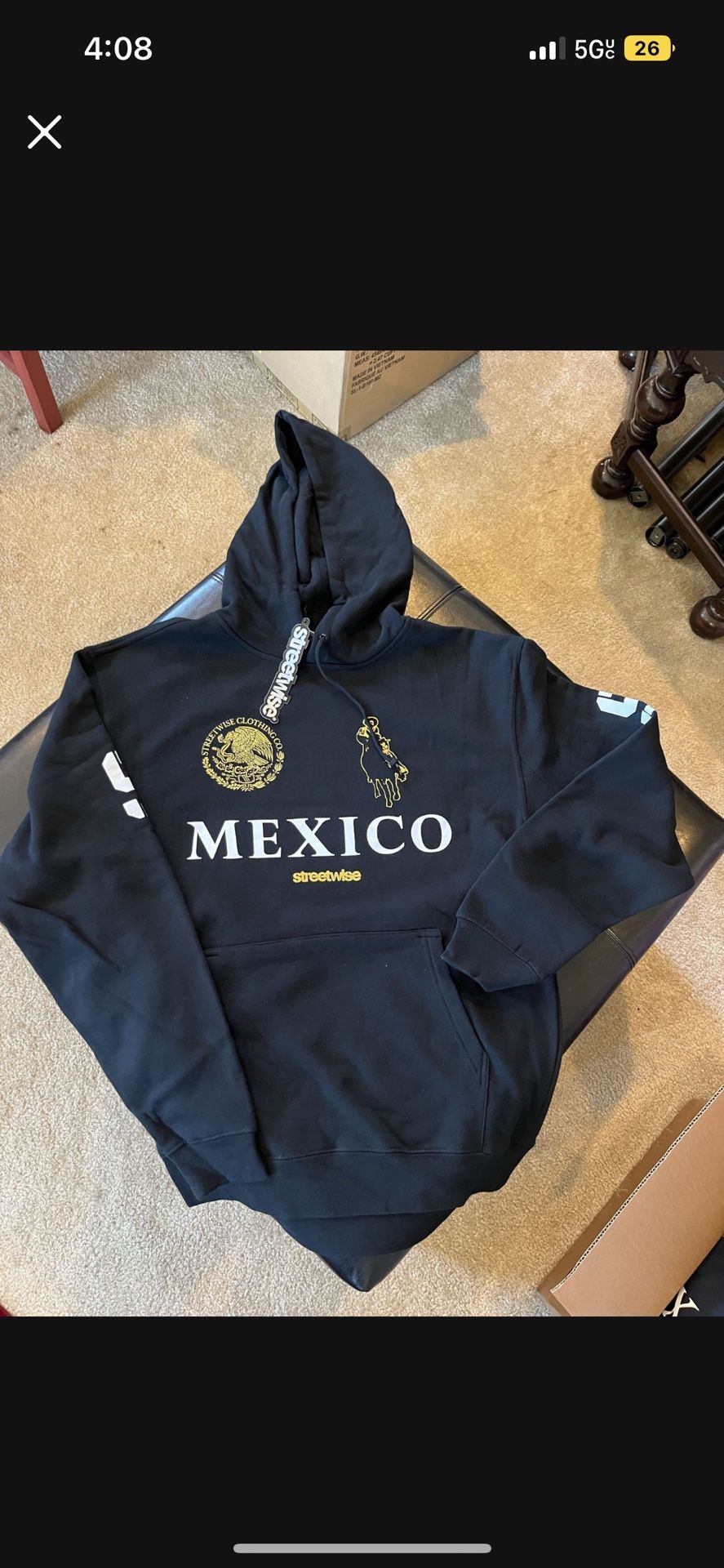 Streetwise Men’s Narco Polo Mexico Black Hoodie