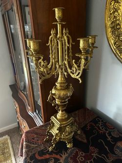 Vintage Brass Ornate Candelabra