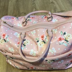 Pink Floral Weekender Duffle Bag