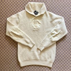 Schott NYC Sweater Thick Heavyweight Wool Henley Pullover Mens size L