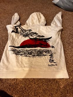 White Japanese Graphic Hoodie – Respect Print
