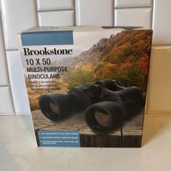 Brookstone 10x50 multi purpose binoculars with bag NEW In BOX!