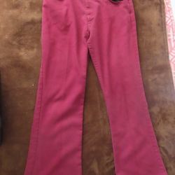 Vintage red Levi’s Sta-prest Big E Pants 36x29.5 70s 1970s Flared Talon Zipper