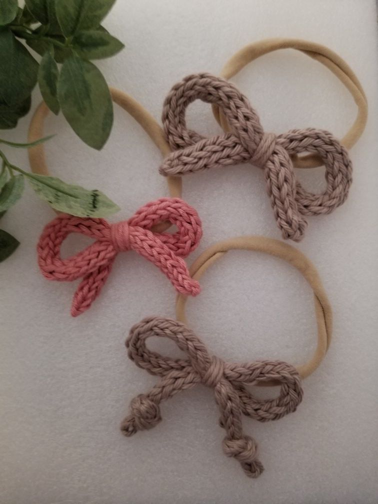 Knitted bow headband Set