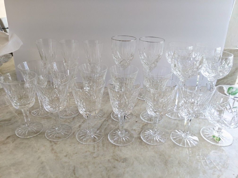 Waterford Crystal Lismore Claret Wine Glasses $18 Each Or 13 For $200