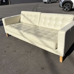 White Leather Couch 