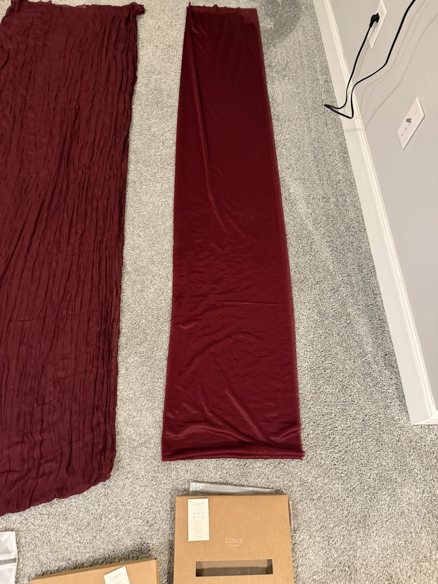 3pc Ling’s Moment Burgundy Table Runners – Wedding & Event Décor Set