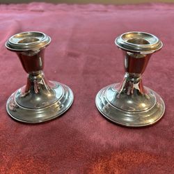 Pair Gorham Sterling Silver weighted Candle Holders