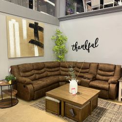 Partymate Brindle Manual Reclining Sectional Living Room Set