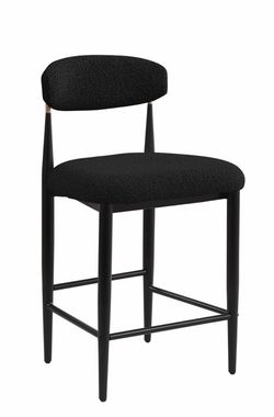 Modern Boucle Counter Stool Black Frame