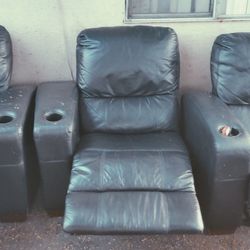 Three Black  Letter Couches Reclines  