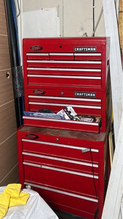 Craftsman 3-Piece Rolling Tool Chest Set – Red – No Keys / As-Is
