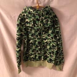 Men's BAPE City Camo Shark Full ZipHoodie Green
