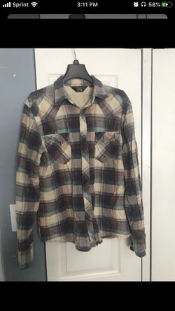 Flannel long sleeve button up shirts size medium