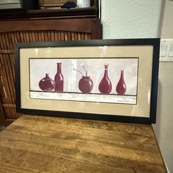 Framed Art Print • “Red Vessels” Still Life by Pamela Pindell