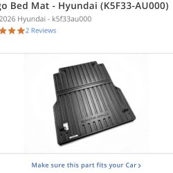 Hyundai Santa Cruz Cargo Bed Mat