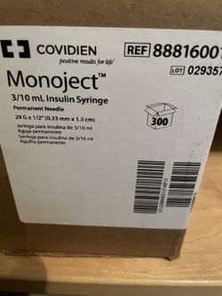 Diabetic Needles - Monoject Ultra Comfort 29g 3/10cc 1/2in 100/bx Case of 3