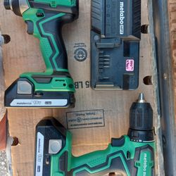 Hitachi/ Mattabo Drill And Impact Driver Kit With Batteries And Charger