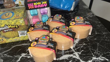Bundle of dumpling ice ice baby cubes and durian squishy