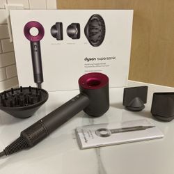 💨 Dyson Supersonic Hair Dryer 💖 Fuchsia Pink | Box + Attachments | Tested!