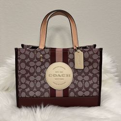 Coach Dempsey Signature Jacquard With Stripe Crossbody Tote