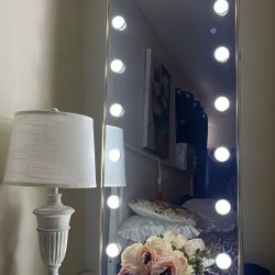 Hollywood Full-Length LED Vanity Mirror – $100  ✨ Beautiful full-length Hollywood-style vanity mirror with bright LED lights. Perfect for makeup, gett