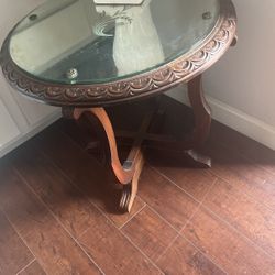 Vintage Rounds Mirror Top Side Table 