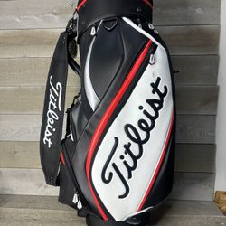 Titleist Midsize Staff Tour Cart Bag AP714 Black White Red 6 Way Golf