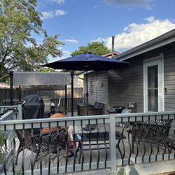 Patio Umbrella With Solar Lights 