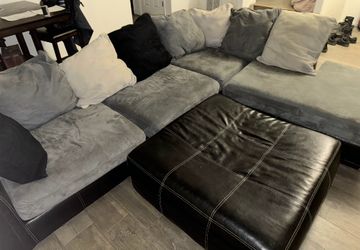 L-shape Couch With An Oversized Foot Rest 