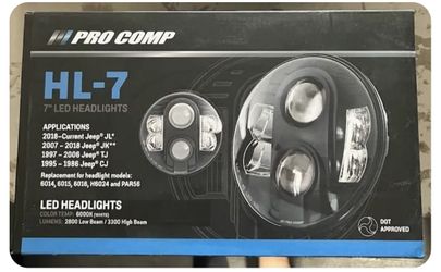 Pro Comp Suspension 76402P LED Headlight HL-7 7inch 