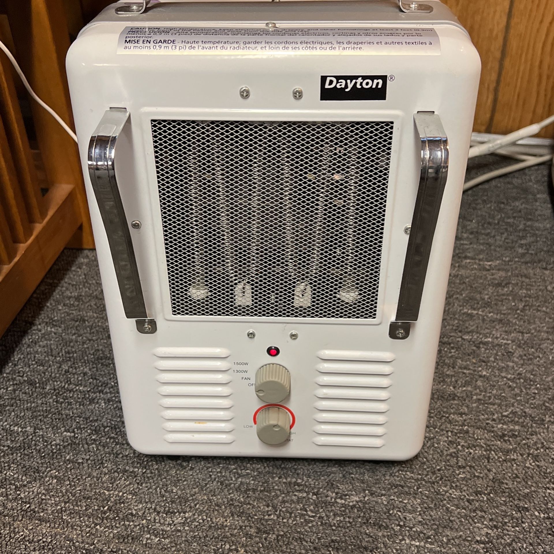 Dayton Portable Electric Jobsite Garage Heater, 3VU33A, Electric Convection Heater