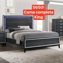 New King Size Bed! Mattress & Boxsprings Included! 