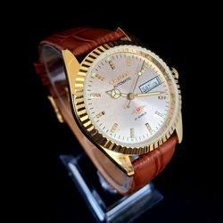 Vintage Men's Automatic Citizen Eagle 7 Leather Wrist Watch RARE