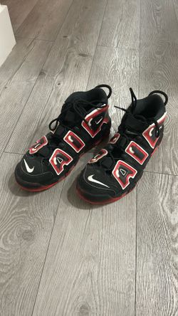 Nike Uptempo Black Red Graffitti Size 10